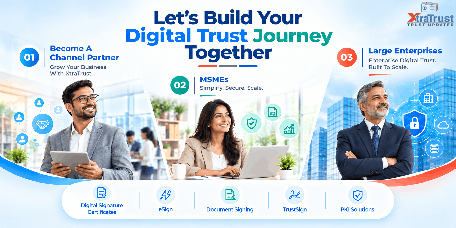 XtraTrust digital trust solutions for professionals, channel partners and enterprises